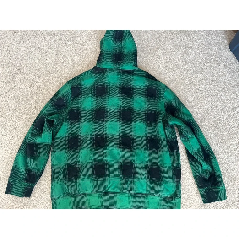 Polo Ralph Lauren Green Plaid Sherpa Lined Full Zip Hoodie XXL 710880186002